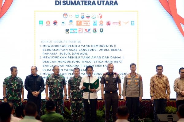 Deklarasi Pemilu Damai 2024 di Sumut, Pj Gubernur Hassanudin Sebut Potensi dan Pencegahan Kerawanan Pesta Demokrasi